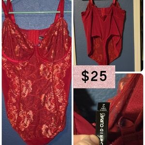 Torrid Red Lace Bodysuit